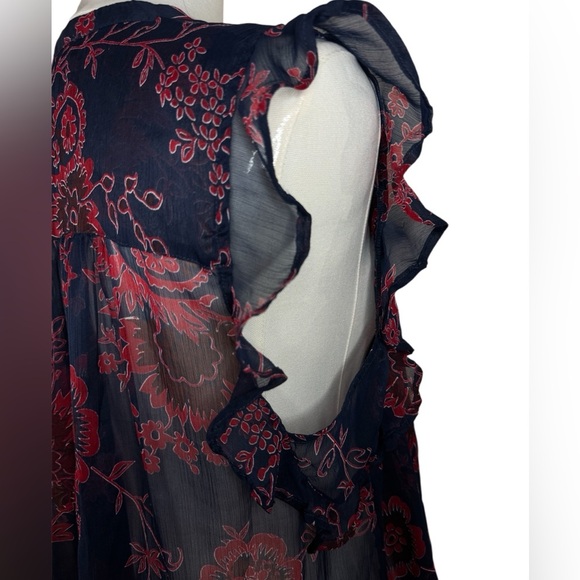 Lucky Brand Navy and Red Floral Blouse - Picture 8 of 8